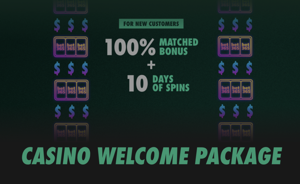 Bonus casino de bet365, image promo qui montre le bonus de manière visuelle.