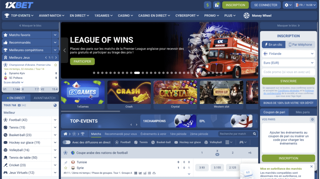 1xbet en français