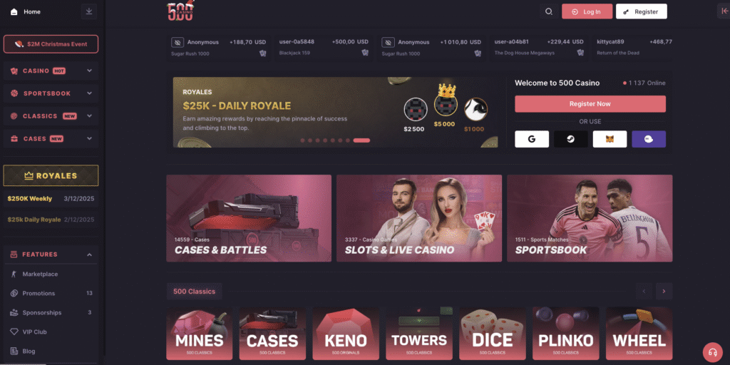 500 casino page accueil revue en français