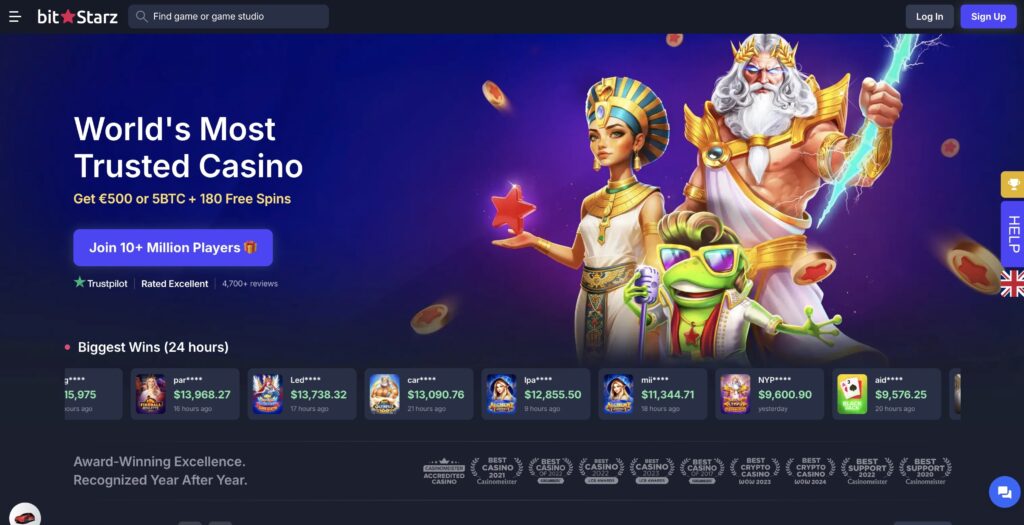 BitStarz page accueil